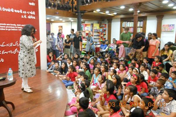 Kala Ghoda children's literature festival at Kitab Khana Bookstore.