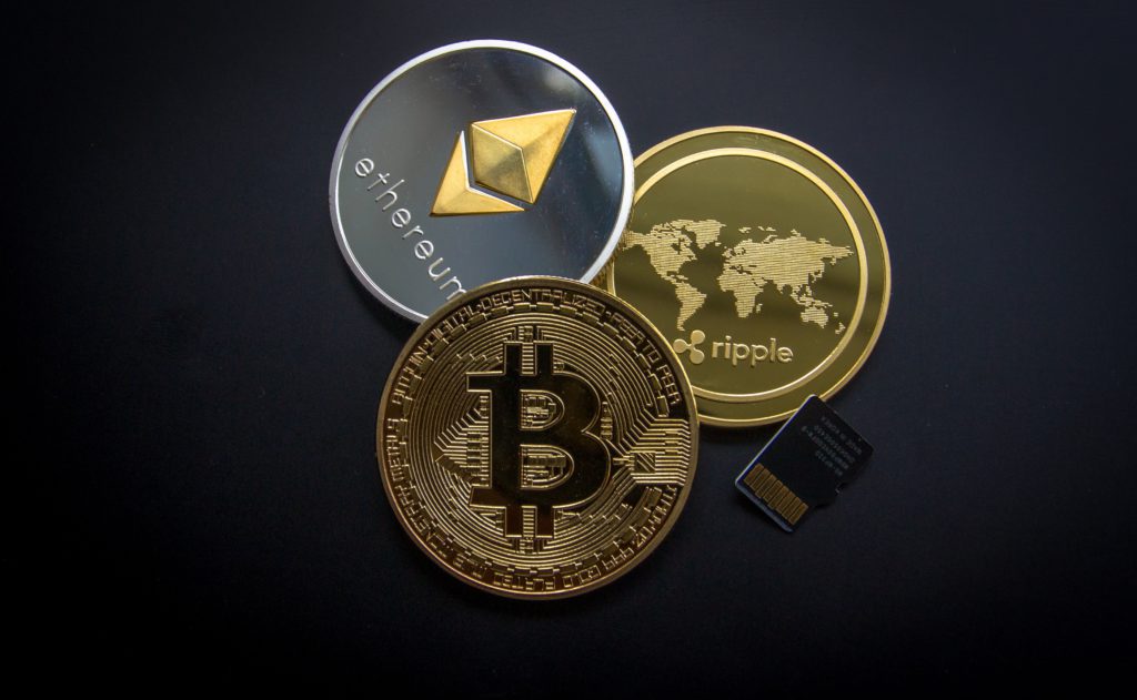 Cryptocurrencies: Ethereum, Ripple, and Bitcoin. 