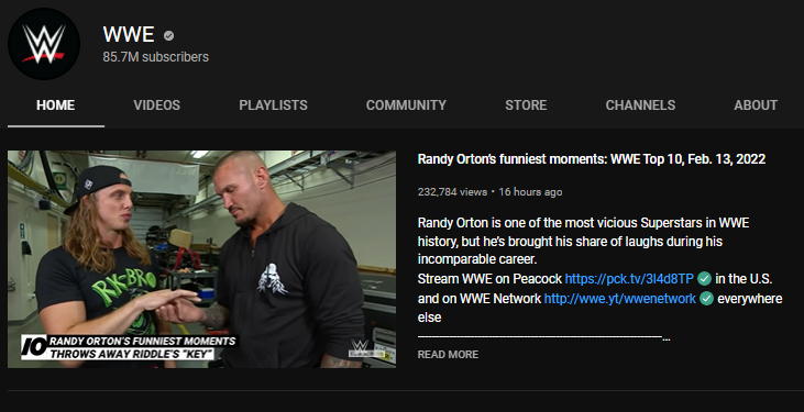 WWE is one of the most watched Youtube channel of 2021. 